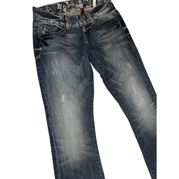 Guess Daredevil Y2K low rise bootcut jeans women’s size 26 - Picture 3 of 11